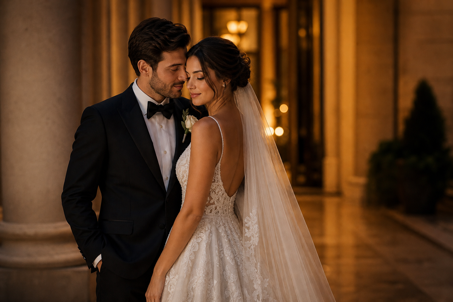 Elegant wedding photography moment